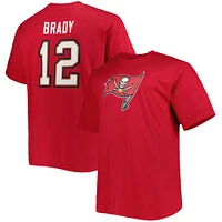 Men's Fanatics Tom Brady Red Tampa Bay Buccaneers Big & Tall Player Name Number Logo T-Shirt