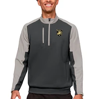 Men's Antigua Charcoal/Silver Army Black Knights Team Quarter-Zip Pullover Top