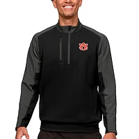 Men's Antigua Black/Charcoal Auburn Tigers Team Quarter-Zip Pullover Top