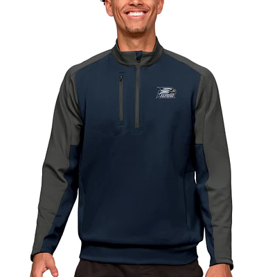 Men's Antigua Navy/Charcoal Georgia Southern Eagles Team Quarter-Zip Pullover Top