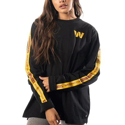 Unisex The Wild Collective Black Washington Commanders Oversized Long Sleeve T-Shirt