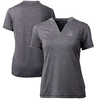 Women's Cutter & Buck Heather Charcoal Arizona Wildcats Forge Blade V-Neck Top