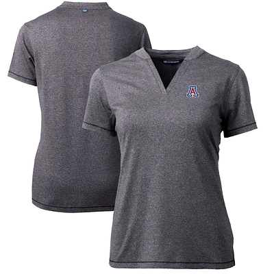 Women's Cutter & Buck Heather Charcoal Arizona Wildcats Forge Blade V-Neck Top