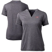 Women's Cutter & Buck Heather Charcoal Louisiana Ragin' Cajuns Forge Blade V-Neck Top