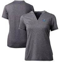 Women's Cutter & Buck Heather Charcoal MTSU Blue Raiders Forge Blade V-Neck Top