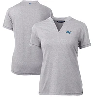 Women's Cutter & Buck Heather Gray MTSU Blue Raiders Forge Blade V-Neck Top