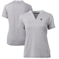 Women's Cutter & Buck Heather Gray Villanova Wildcats Forge Blade V-Neck Top