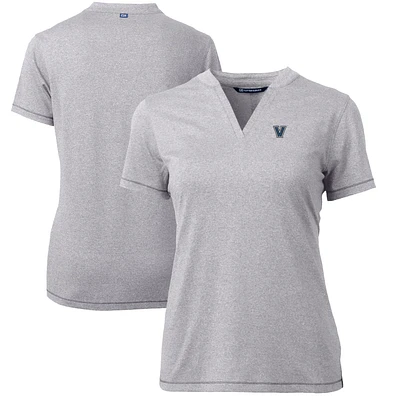 Women's Cutter & Buck Heather Gray Villanova Wildcats Forge Blade V-Neck Top