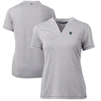 Women's Cutter & Buck Heather Gray Villanova Wildcats Forge Blade V-Neck Top