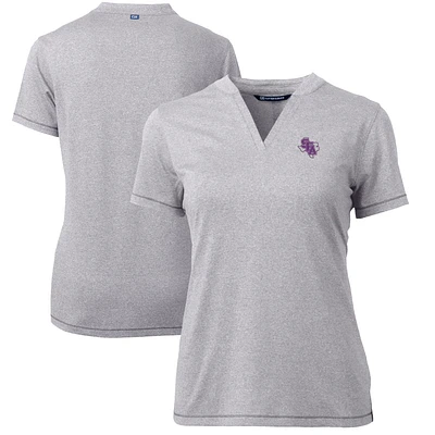 Women's Cutter & Buck Heather Gray Stephen F Austin Lumberjacks Forge Blade V-Neck Top
