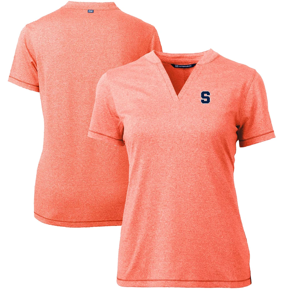 Women's Cutter & Buck Heather Orange Syracuse Forge Blade V-Neck Top