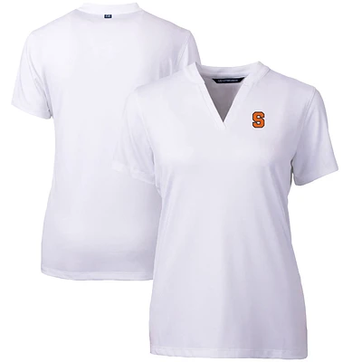 Women's Cutter & Buck White Syracuse Orange Forge Blade V-Neck Top