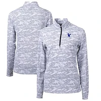 Women's Cutter & Buck Charcoal Embry-Riddle Eagles Traverse Camo Quarter-Zip Pullover Top