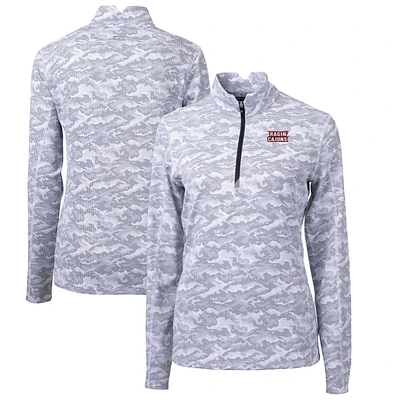 Women's Cutter & Buck Charcoal Louisiana Ragin' Cajuns Traverse Camo Quarter-Zip Pullover Top