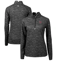 Women's Cutter & Buck Black Lamar Cardinals Traverse Camo Quarter-Zip Pullover Top