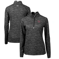 Women's Cutter & Buck Black Lamar Cardinals Traverse Camo Quarter-Zip Pullover Top