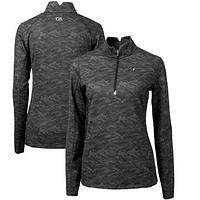 Women's Cutter & Buck Black Seton Hall Pirates Traverse Camo Quarter-Zip Pullover Top