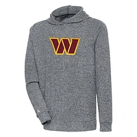 Men's Antigua Charcoal Washington Commanders Absolute Chenille Pullover Hoodie