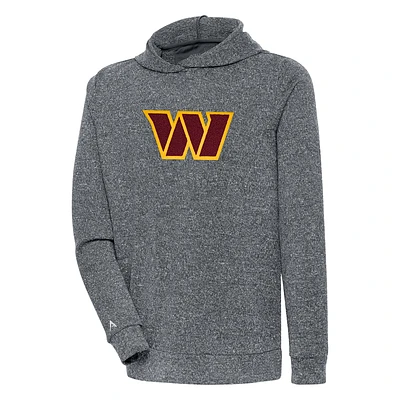 Men's Antigua Charcoal Washington Commanders Absolute Chenille Pullover Hoodie
