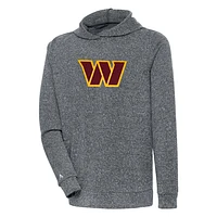Men's Antigua Charcoal Washington Commanders Absolute Chenille Pullover Hoodie