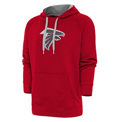 Men's Antigua Red Atlanta Falcons Victory Chenille Pullover Hoodie