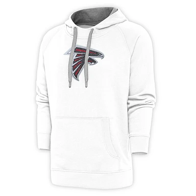 Men's Antigua White Atlanta Falcons Victory Chenille Pullover Hoodie
