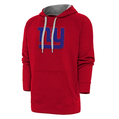 Men's Antigua Red New York Giants Victory Chenille Pullover Hoodie
