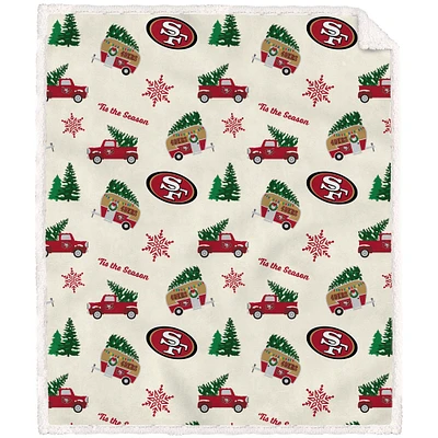 San Francisco 49ers 50'' x 60'' Holiday Pickup Truck Sherpa Flannel Fleece Blanket