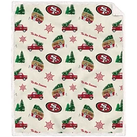 San Francisco 49ers 50'' x 60'' Holiday Pickup Truck Sherpa Flannel Fleece Blanket