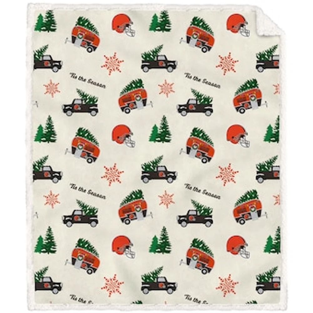 Cleveland Browns 50'' x 60'' Holiday Pickup Truck Sherpa Flannel Fleece Blanket