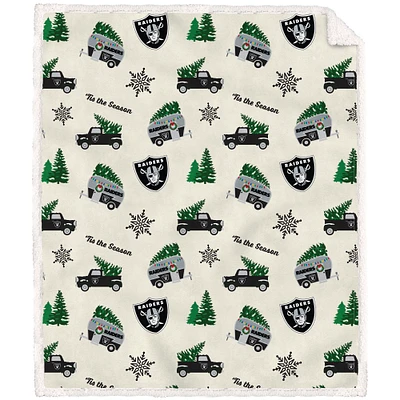 Las Vegas Raiders 50'' x 60'' Holiday Pickup Truck Sherpa Flannel Fleece Blanket