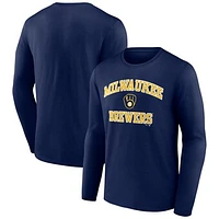 Men's Navy Milwaukee Brewers Heart and Soul Long Sleeve T-Shirt