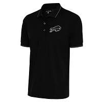 Men's Antigua Black Buffalo Bills Metallic Logo Affluent Polo