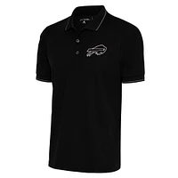 Men's Antigua Black Buffalo Bills Metallic Logo Affluent Polo