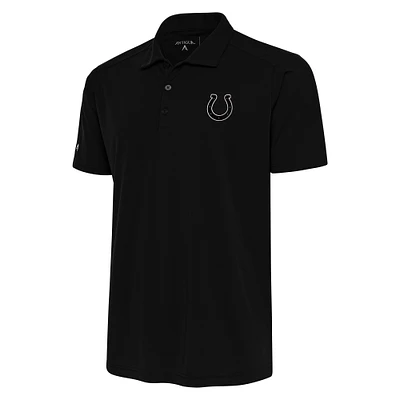 Men's Antigua Black Indianapolis Colts Metallic Logo Apex Polo