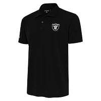 Men's Antigua Black Las Vegas Raiders Metallic Logo Tribute Polo
