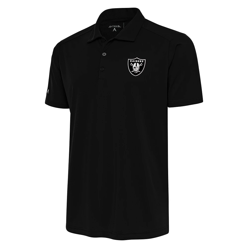 Men's Antigua Black Las Vegas Raiders Metallic Logo Tribute Polo