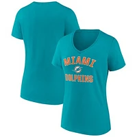 Women's Aqua Miami Dolphins Victory Arch Team V-Neck T-Shirt