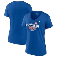 Women's Fanatics Royal New York Mets 2022 Postseason Locker Room V-Neck T-Shirt