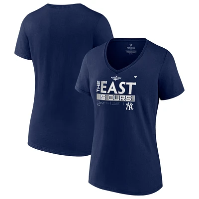 Women's Fanatics Navy New York Yankees 2022 AL East Division Champions Locker Room V-Neck T-Shirt