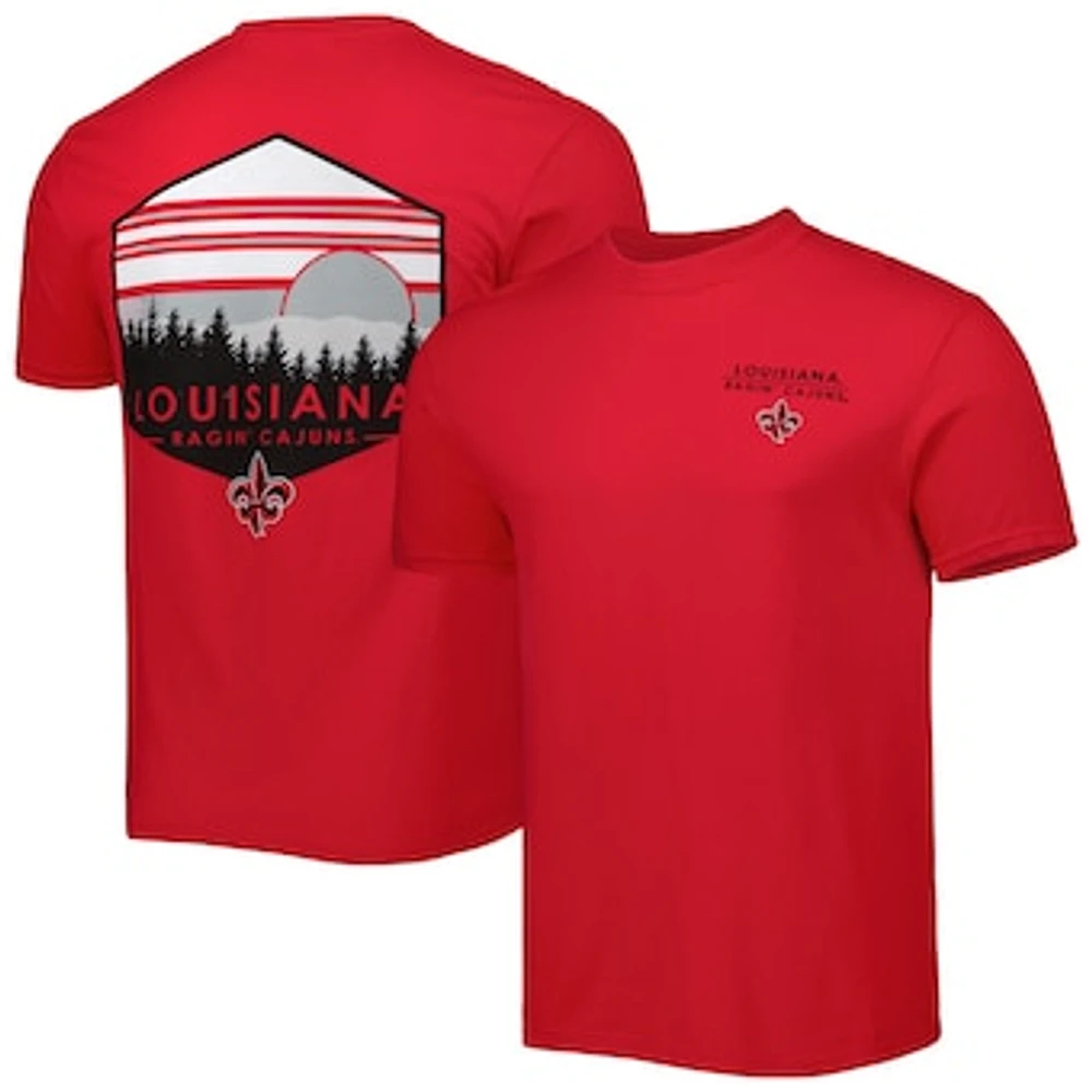 Men's Red Louisiana Ragin' Cajuns Landscape Shield T-Shirt