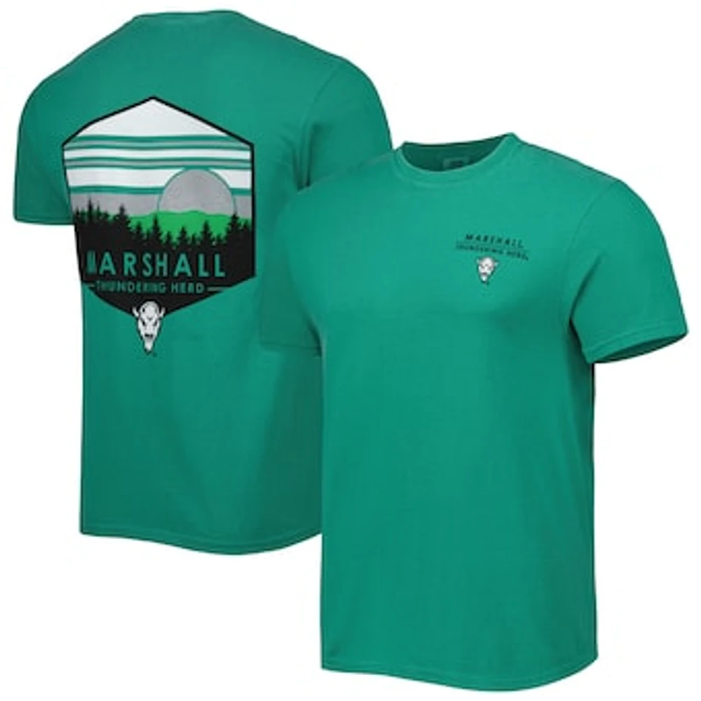 Men's Green Marshall Thundering Herd Landscape Shield T-Shirt