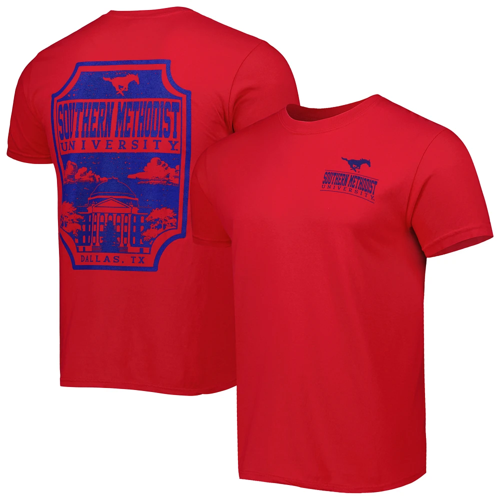 Men's Red SMU Mustangs Logo Campus Icon T-Shirt