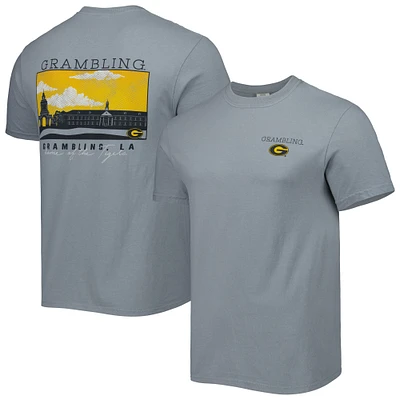 Men's Gray Grambling Tigers Campus Scenery Comfort Color T-Shirt