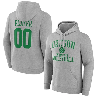 Men's Gray Oregon Ducks Women's Volleyball Pick-A-Player NIL Gameday Tradition Pullover Hoodie