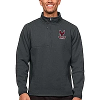 Men's Antigua Heather Charcoal North Carolina Central Eagles Course Quarter-Zip Pullover Top