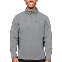 Men's Antigua Heather Gray Spelman College Jaguars Course Quarter-Zip Pullover Top