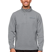 Men's Antigua Heather Gray Spelman College Jaguars Course Quarter-Zip Pullover Top