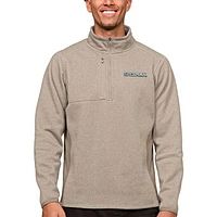 Men's Antigua Oatmeal Spelman College Jaguars Course Quarter-Zip Pullover Top