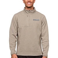 Men's Antigua Oatmeal Spelman College Jaguars Course Quarter-Zip Pullover Top